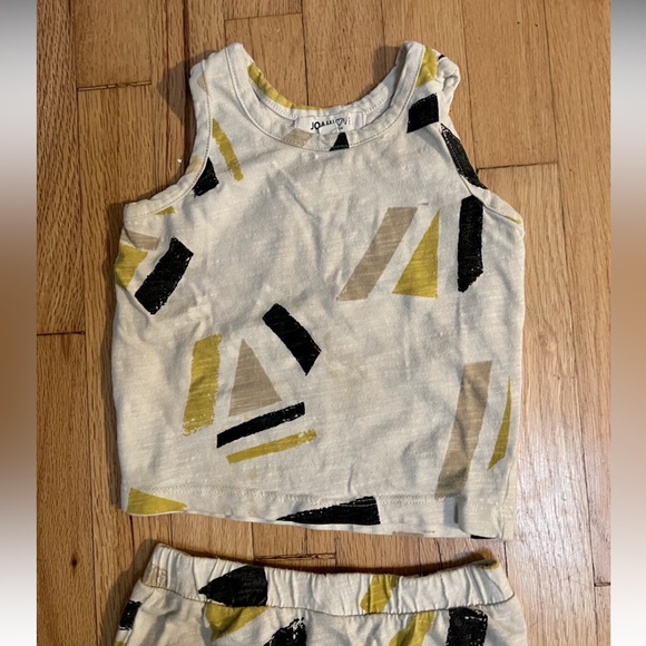 Joah Love Tank & Pants Set- Yellow & Black Print- 12m - Picture 4 of 10